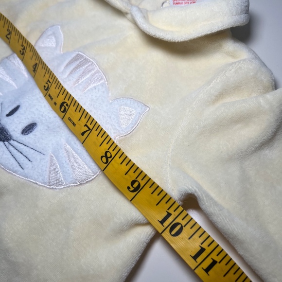 Vintage y2k Cat Footie Embroidered Button Up Bottom Yellow Soft Cotton Club - Picture 7 of 8